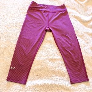 Under Armour cropped pink striped leggings